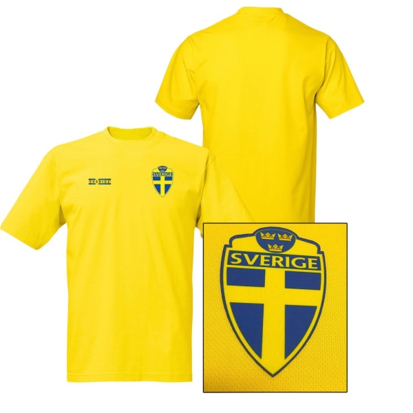 Sverige stil fotbollströja - Polyester tröja Yellow XXL