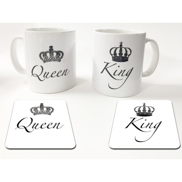 Konge eller dronning pakke med t-shirt + krus & coaster pakke King T-shirt Small & King mugg + Und