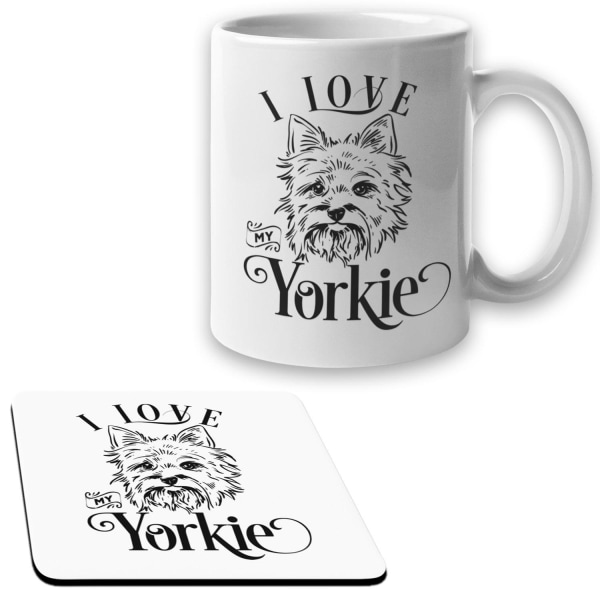 Yorkie Krus + Coaster pakke Iove Yorkshire terrier hund