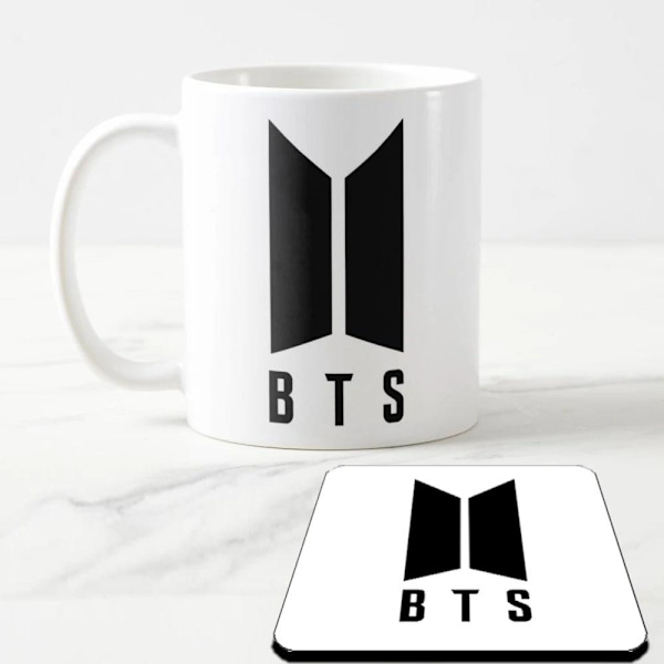 BTS Mugg + Underlägg med Bts Army design bde3 | Fyndiq