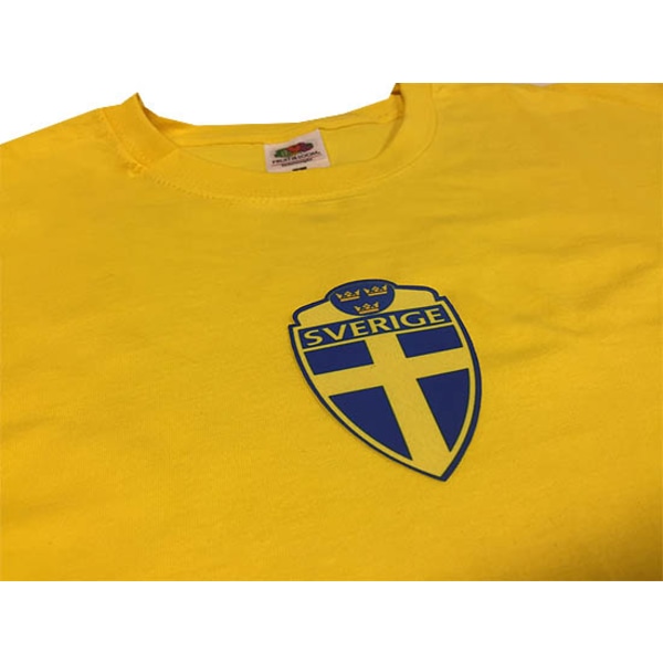 Sverige logo gul t-shirt Sweden tröja i bomull Yellow L