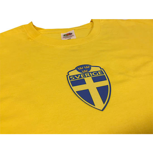 Sverige logo gul t-shirt Sweden tröja i bomull Yellow M