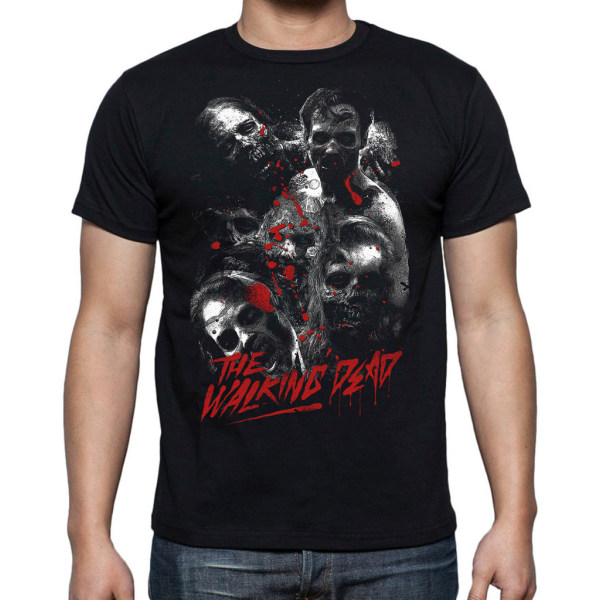 Walking dead stil T-shirt - Klassisk Zombie Horrror L