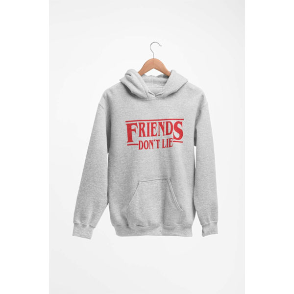 Stranger things Ask huvtröja Sweatshirt Friends don't lie Medium