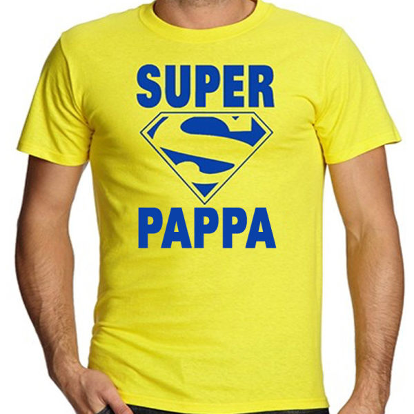 Pappa T-shirt - 'Sverige Gul Super Pappa design S