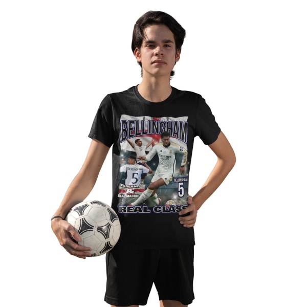 Jude Bellingham Svart Real Madrid  t-shirt england euro24 152cl 12 - 13 år