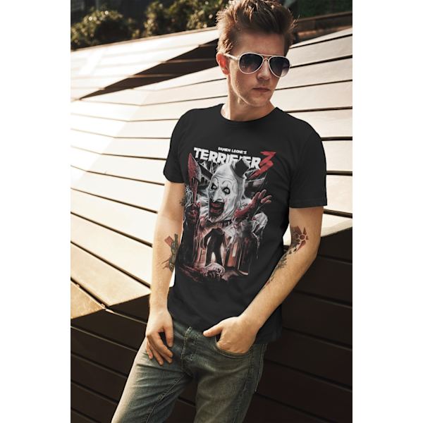 Svart skräck t-shirt Terrifier 3 slasher M