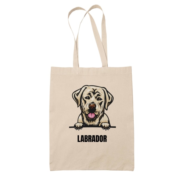 Golden Labrador tygkasse hund shopping väska Tote bag Natur one size