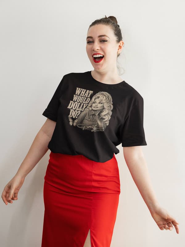 Dolly Parton T-shirt – What would Dolly do – Svart unisextröja L