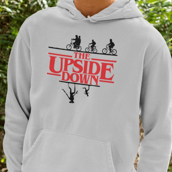 The upside down - grå huvtröja Stranger things stil XL