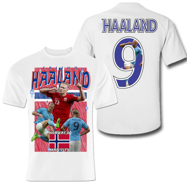 Erling Haaland Norge Manchester City t-shirt sportstrøje 140cl 9-11år
