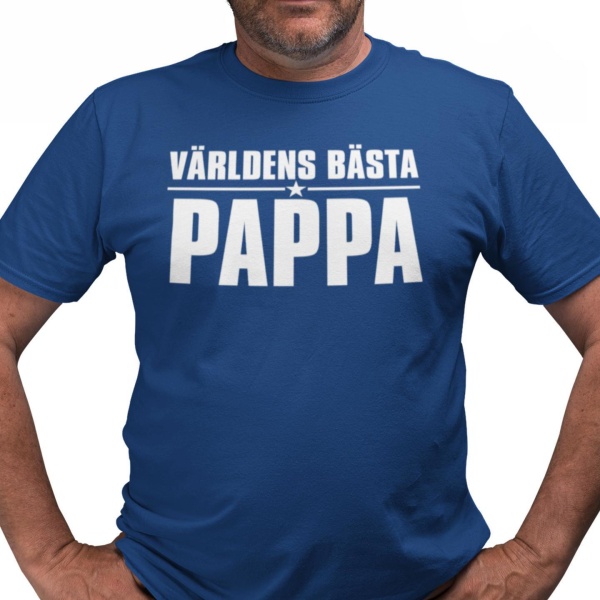 Pappa  T-shirt Marinblå  Världens bästa pappa design Navy MarineBlue XL