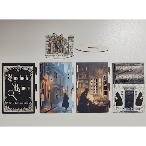 Sherlock Holmes Glow Book Scene 3D-bokkonst, hyllbelyst display för led-lampor,