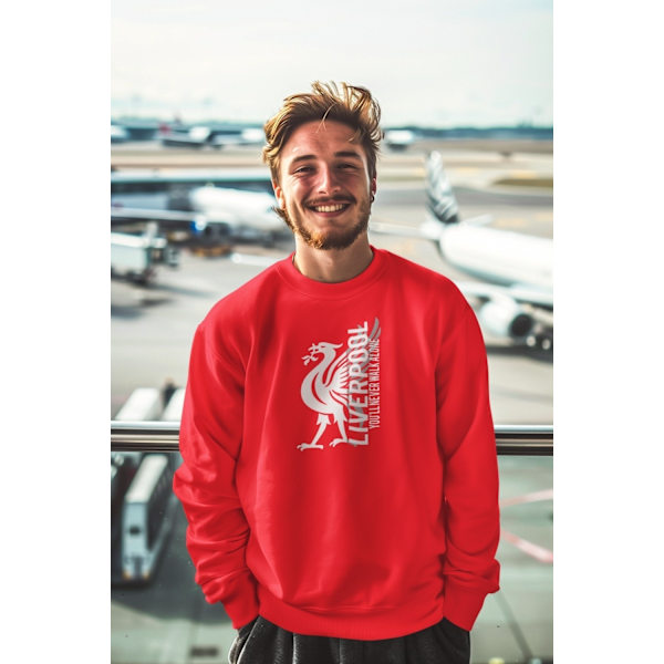 Liverpool stil Sweatshirt- Logo design med YNWA XL