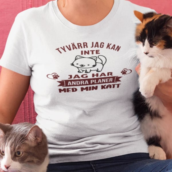 Katt dam t-shirt - andra planer med min katt L