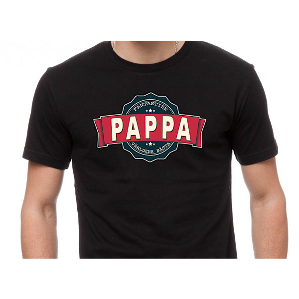 T-shirt med Pappa vintage stil färg tryck L
