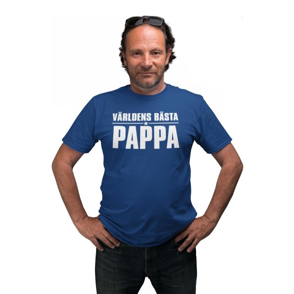 Pappa  T-shirt Marinblå  Världens bästa pappa design Navy MarineBlue L