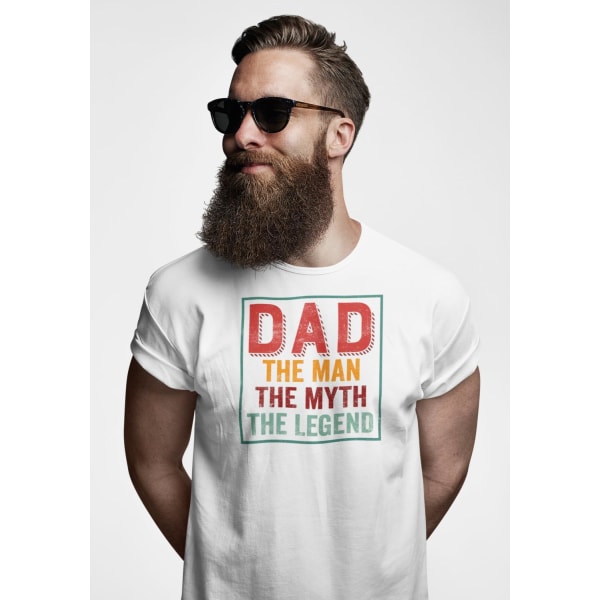 Valkoinen isän t-paita. Mies myytti legenda isä XL