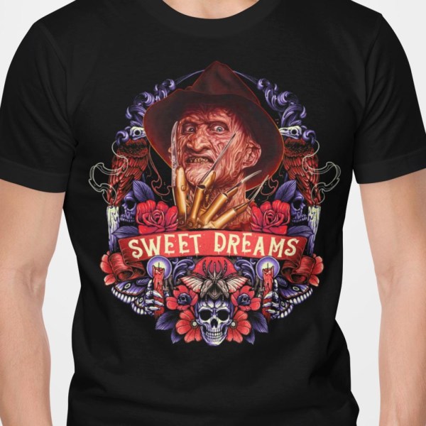 Svart skräckfilm t-shirt  Freddy Krueger - sweet dreams XXXL