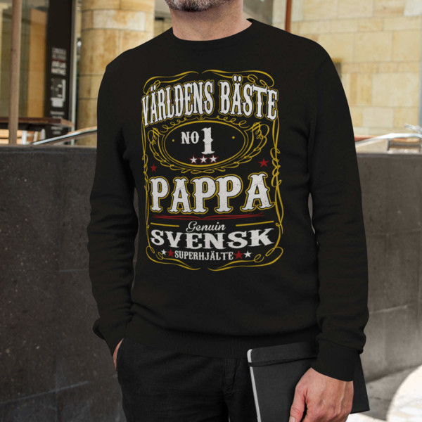 Pappa Sweatshirt  - Genuin världens bästa pappa tröja S