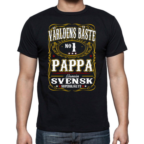 Pappa T-shirt  - Genuin Världens Bästa Pappa S