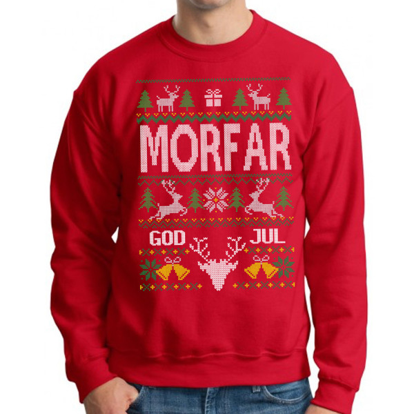 Morfar Jultröja - Christmas jumper stil röd sweatshirt S 7993 | s | S |  Fyndiq