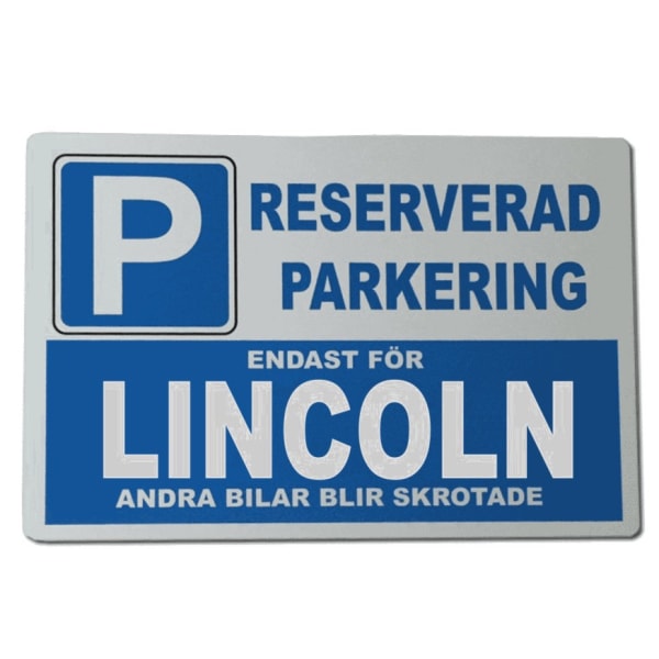 Metall plåtskylt med ' Lincoln ' design - 30x20 cm skylt