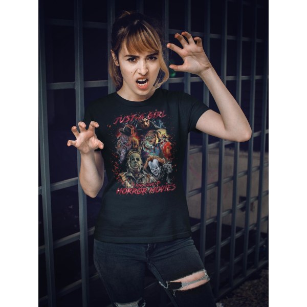 Horror film dam t-shirt - Just a girl that loves horror movies XL