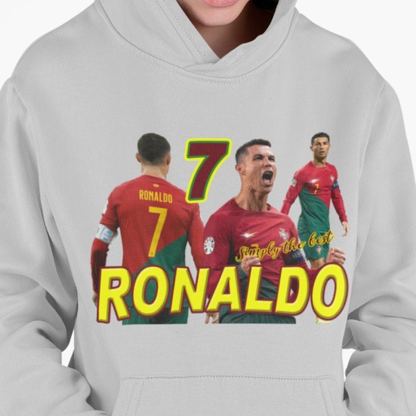 Ronaldo Hoodie Ash Hoodie Portugalin pelaaja design Red 128cl 7-8år