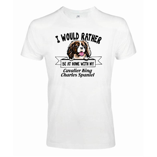 Cavalier king charles spaniel  Kikande hund t-shirt White S