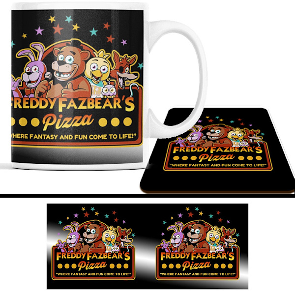 FNAF Mugg + Underlägg paket - Five nights at freddy's