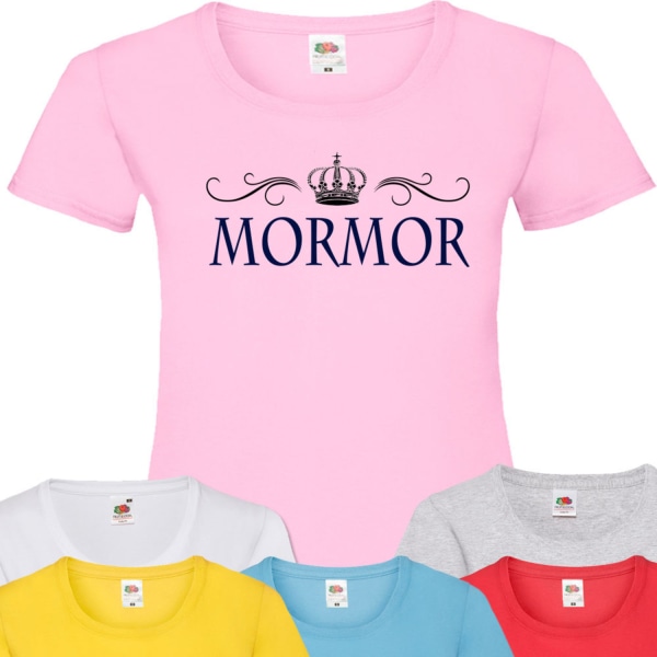 Mormor t-shirt - flera färger - krona design Rosa T-shirt - Large 