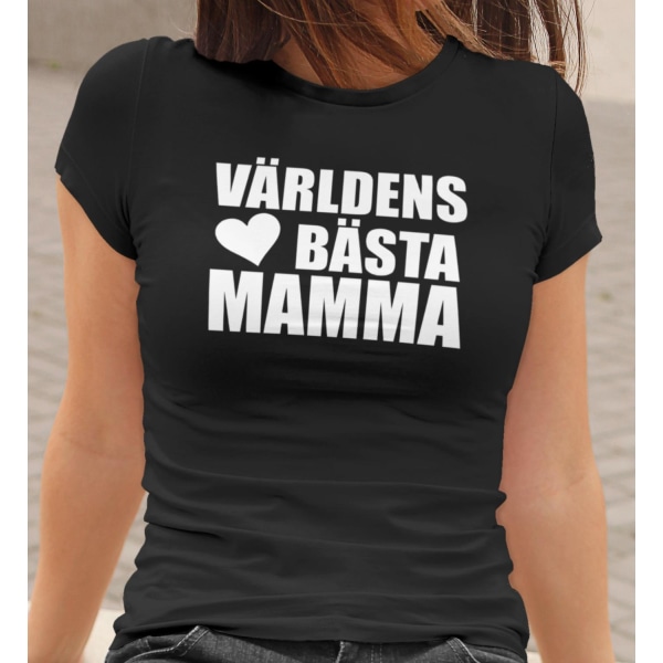 Dam T-shirt  - Världens bästa Mamma heart tröja M