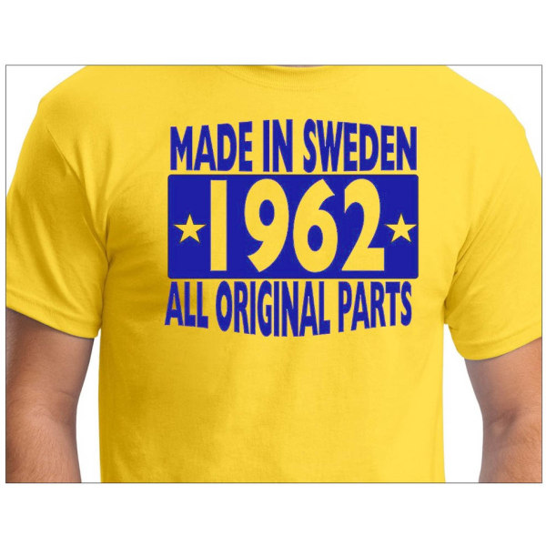 Gul T-shirt Made in Sweden 1962 All original parts XL