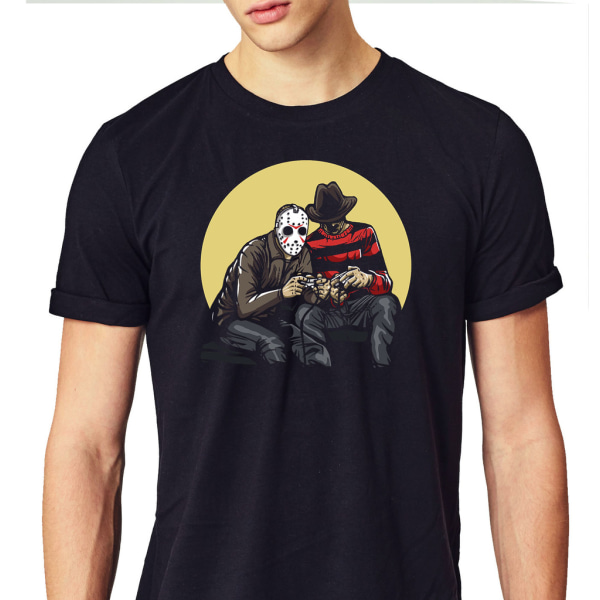 Jason v Freddie Gamers T-shirt Halloween S