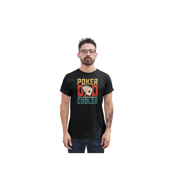 Poker T-shirt - sort - Poker far som en almindelig far men sejere Black M