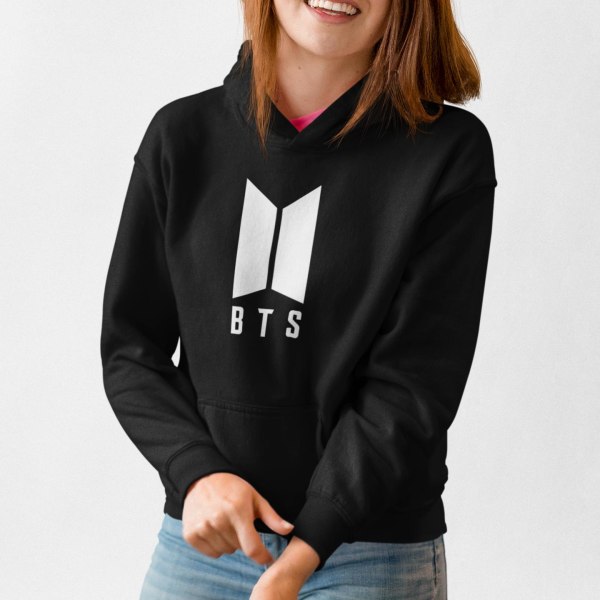 BTS stil svart huvtröja barn K-pop SUGA sweatshirt tröja t-shirt 128cl 7-8 år