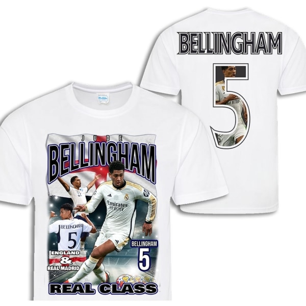 Jude Bellinghamin pelaajan t-paita urheilupaita Englanti Real Madrid S