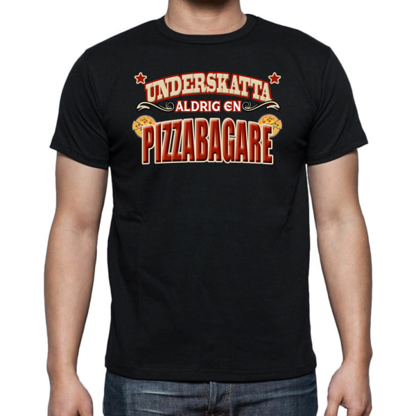 Yrkes pizzabagare T-shirt  - Underskatta aldrig en pizzabagare Black S
