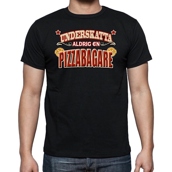 Yrkes pizzabagare T-shirt  - Underskatta aldrig en pizzabagare Black XL