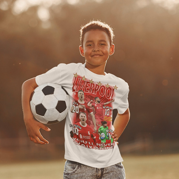 *REA* Liverpool sports  t-shirt med spelare tryck fram mjuk sportströja YNWA 158cl 12-13 år