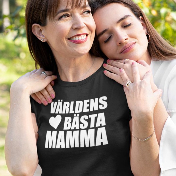 Dam T-shirt  - Världens bästa Mamma heart tröja S