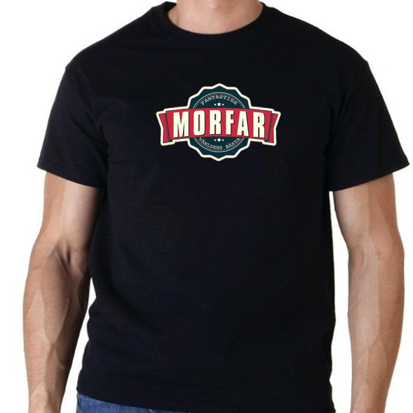 T-shirt med Morfar vintage stil färg tryck S