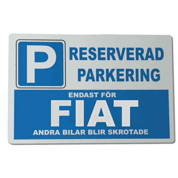 Metall plåtskylt med ' FIAT ' design - 30x20 cm skylt