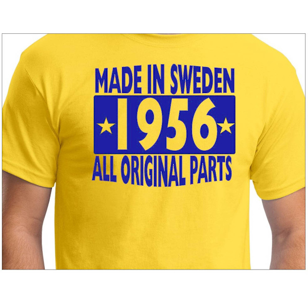 Gul T-shirt Made in Sweden 1956 All original parts M