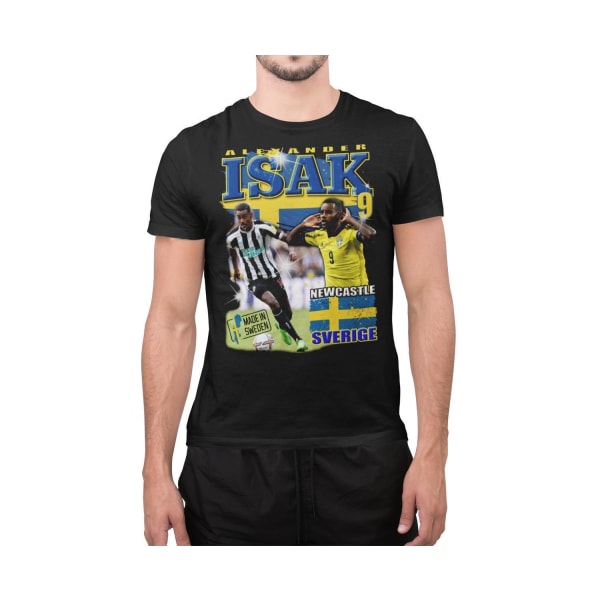 Alexander Isak Svart t-shirt Sverige tröja tryck L