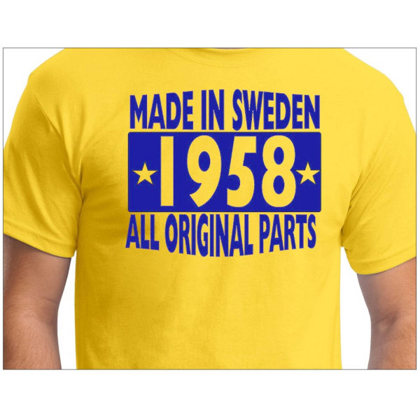 Gul T-shirt Made in Sweden 1958 All original parts L
