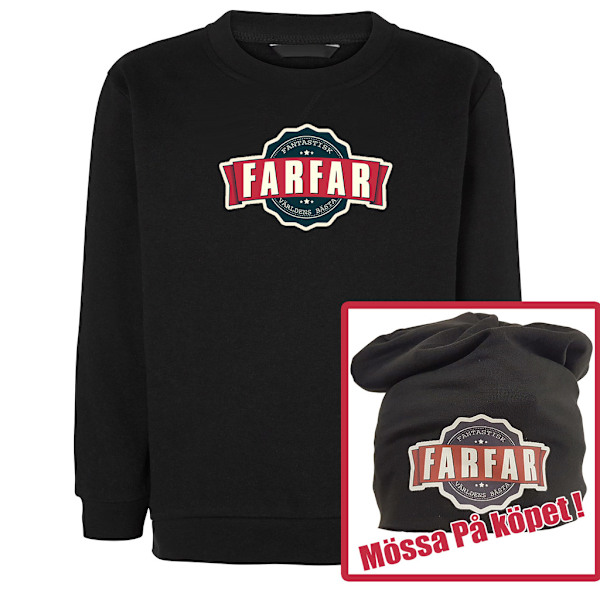 Farfar sweatshirt med vintage stil tryck Farfar mössa på köpet L