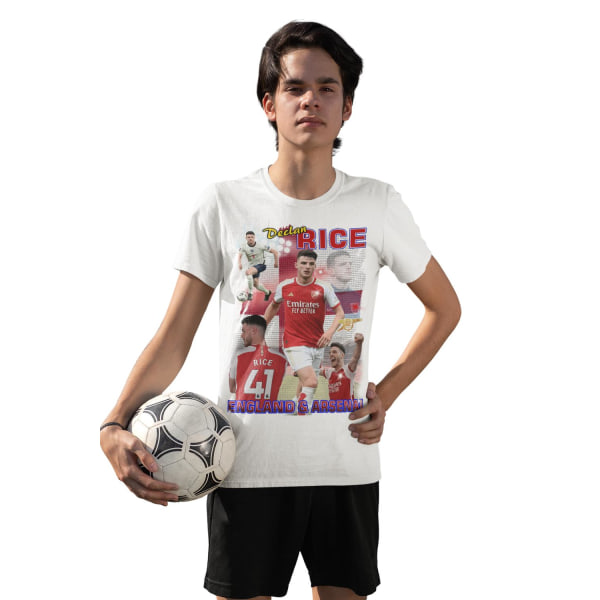 Declan Rice spelare t-shirt sportströja England & Arsenal 120 cl 5-6 år