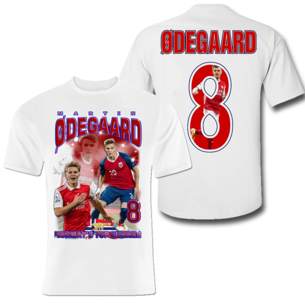 Martin Ødegaard Arsenal Norge spelare t-shirt sportströja 120 cl 5-6 år